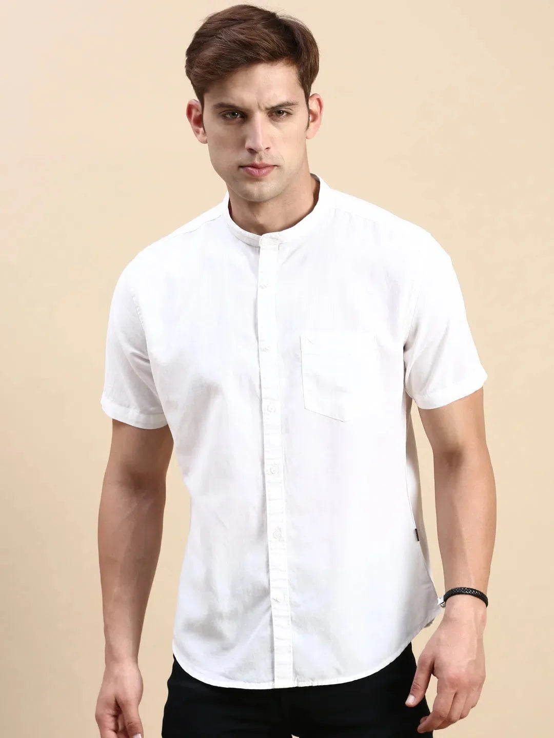 Trendy White Solid Mens Shirt - Cotton Casual Shirt | DesiQlo