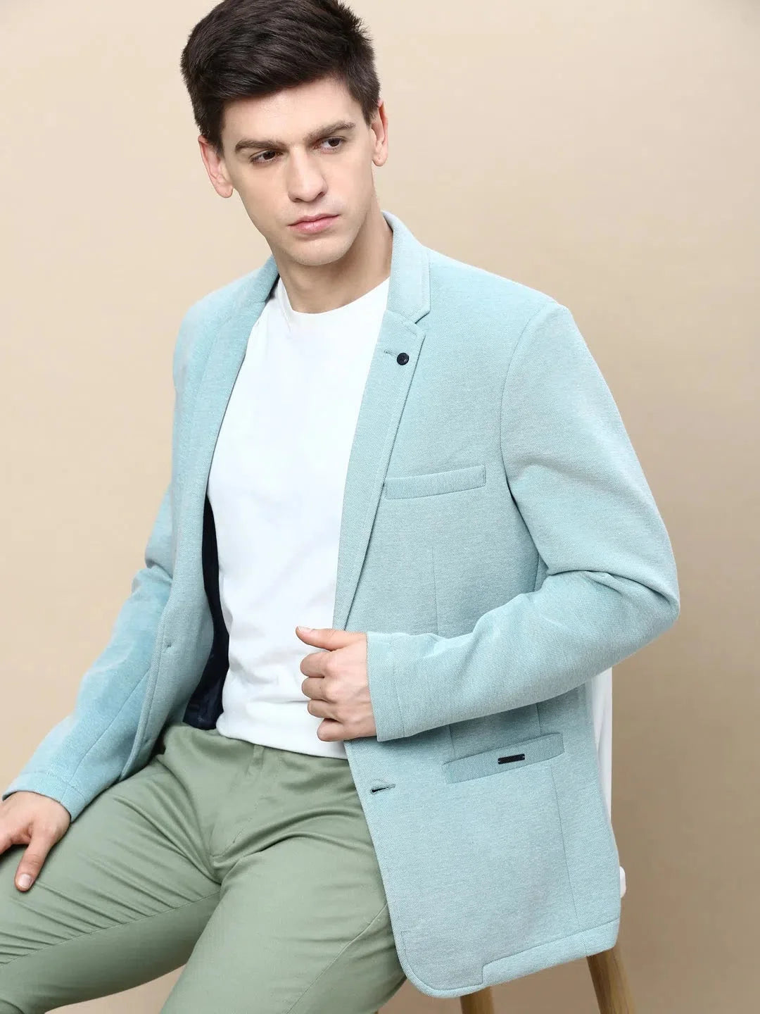 Green Solid Cotton Modi Jacket | Nehru Jacket Wedding Style