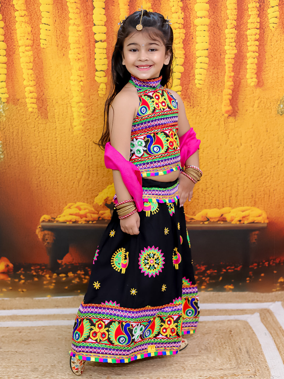 Lehenga Choli Set for Girls - Black | BN24LC52BKA | DesiQlo