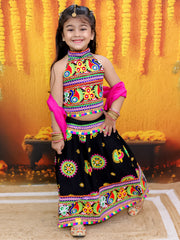 Lehenga Choli Set for Girls - Black | BN24LC52BKA
