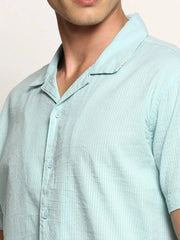 Men Blue Solid Co ordSet-AARIN-1761-Blue