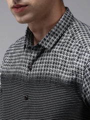 Men Black Printed Casual Shirt-PARKERPRINT-1559-Black