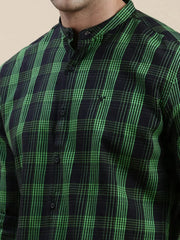 Men Black Checked Casual Shirt-LAVINIA-0990-Black