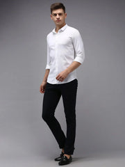 Men White Solid Casual Shirt-ZARAPLAIN-1346-White