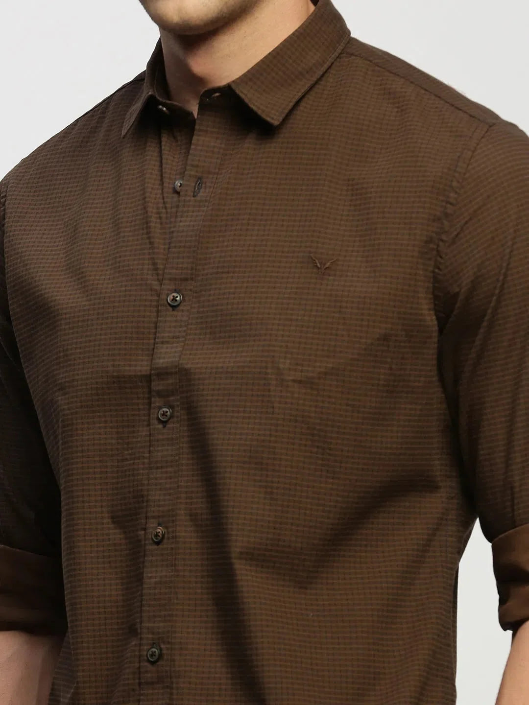 Brown Striped Cotton Mens Shirt | Casual Shirt Online - DesiQlo