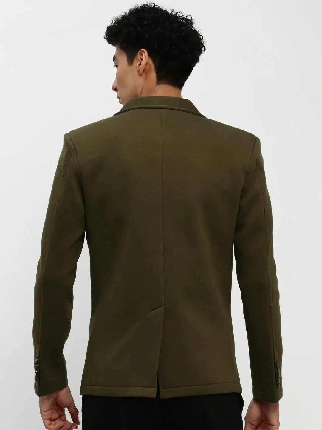Green Solid Men's Ethnic Wear Blazer | DesiQlo