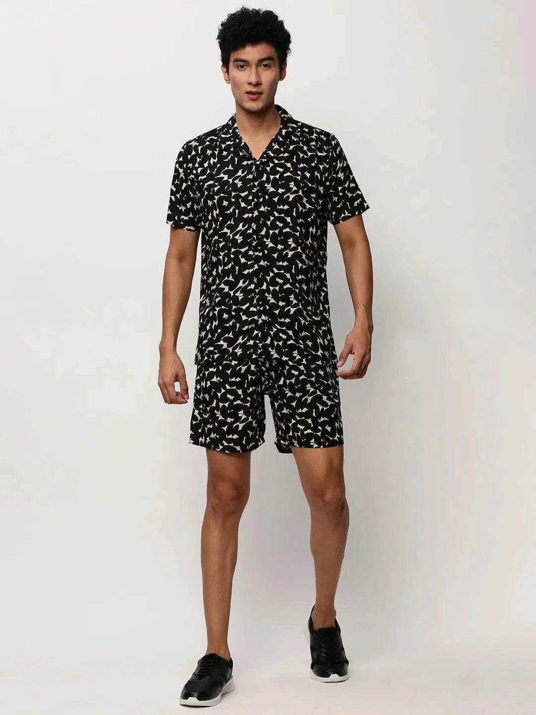 Men's Black Printed Casual Co ords | Showoff Trendy Sets