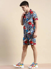 Men Multi Printed Casual Co ord Set-IRELAND-1695-Multi