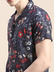 Men Black Printed Casual Co ord Set-MARSHALL-1842-Black