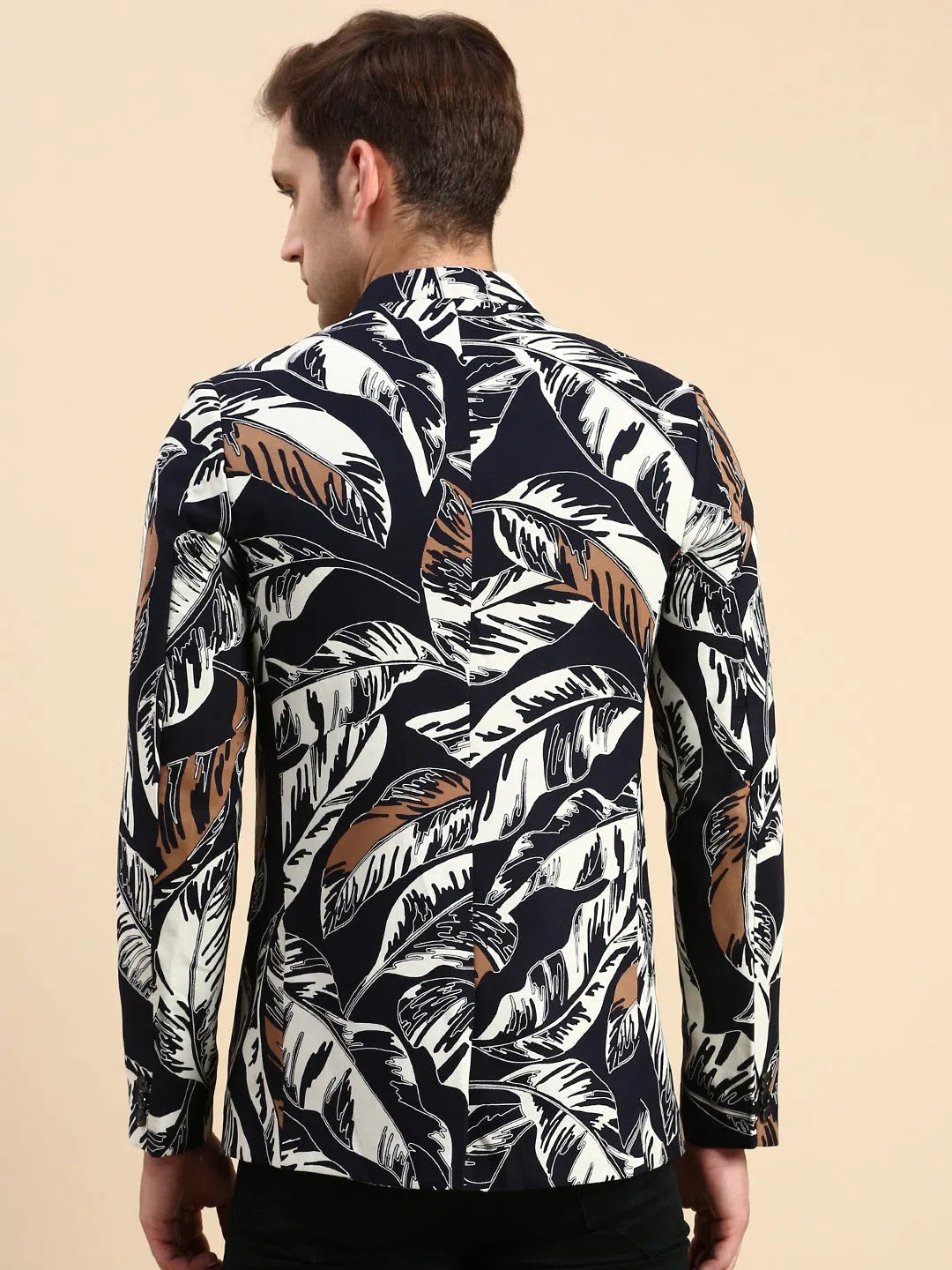 Men's Navy Printed Party Blazer | Ethnic Nehru Jackets