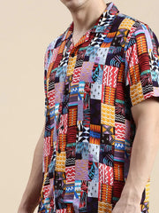 Men Multi Printed Casual Co ord Set-SEABREEZE-2138-Multi