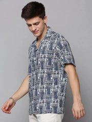 Men White Printed Casual Shirt-RESORTPRINT-3185-White