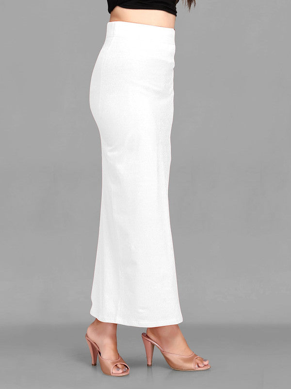 White Lycra High Rise Saree Shapewear