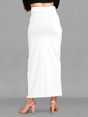 Women's White Lycra High Rise Saree Shapewear-16-PL-WHITE