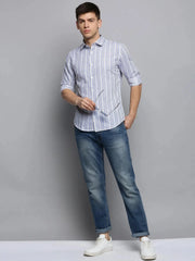 Men White Checked Casual Shirt-PEISKOSSTRIPES-3408-White