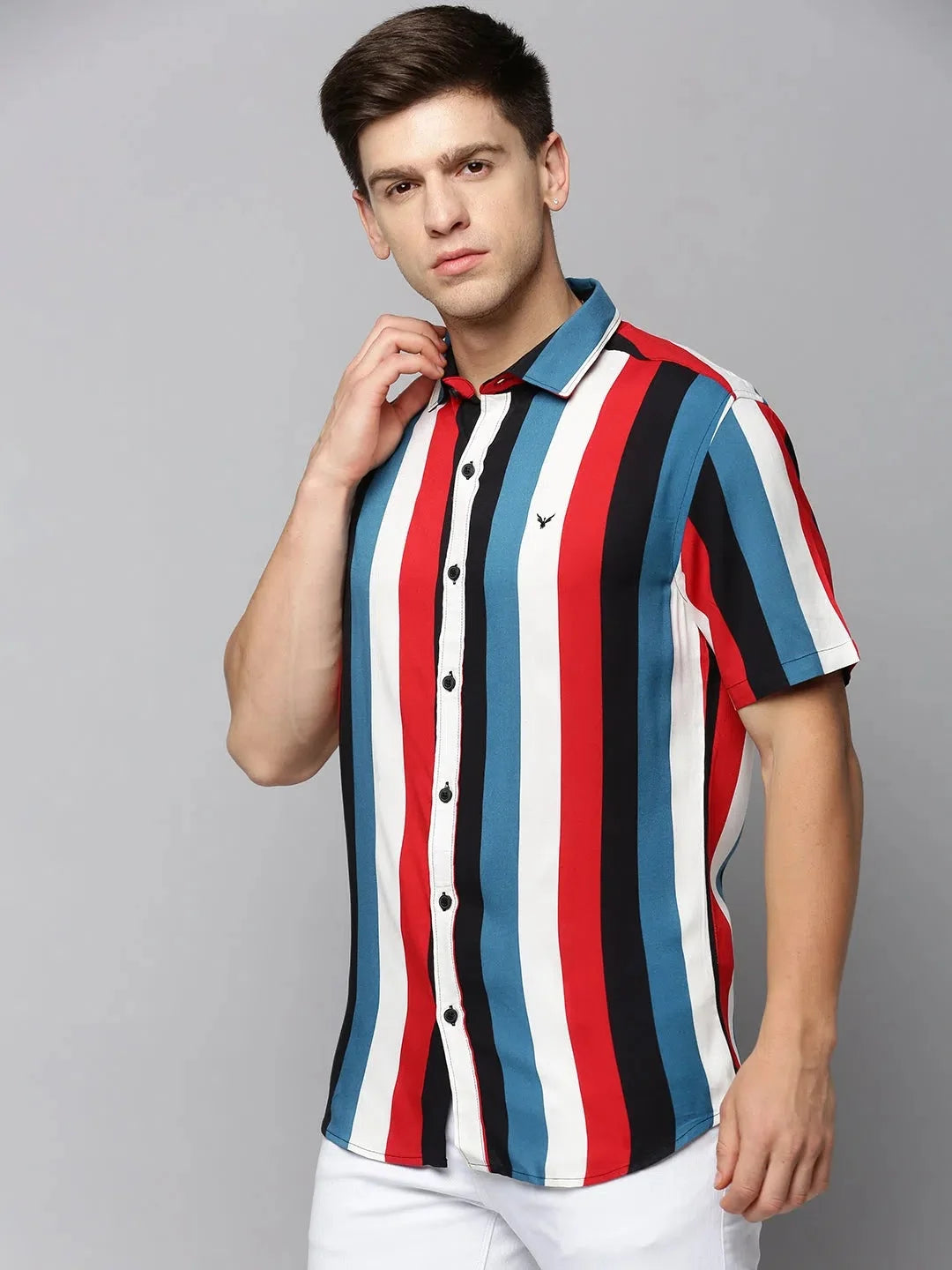 Multi Color Block Mens Shirt | Cotton Casual Shirt DesiQlo