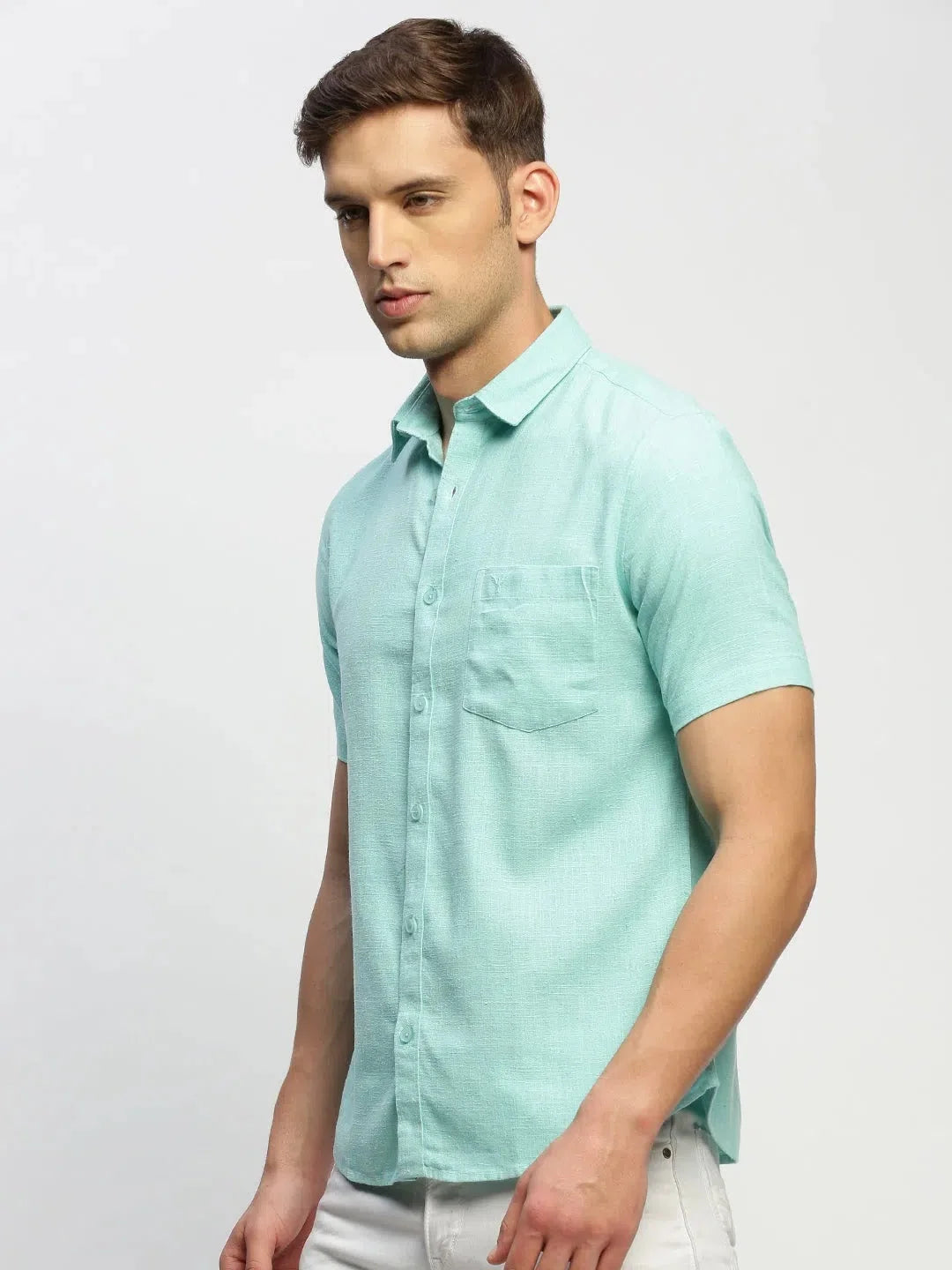 Trending Green Cotton Mens Shirt - Solid Casual Shirt | DesiQlo
