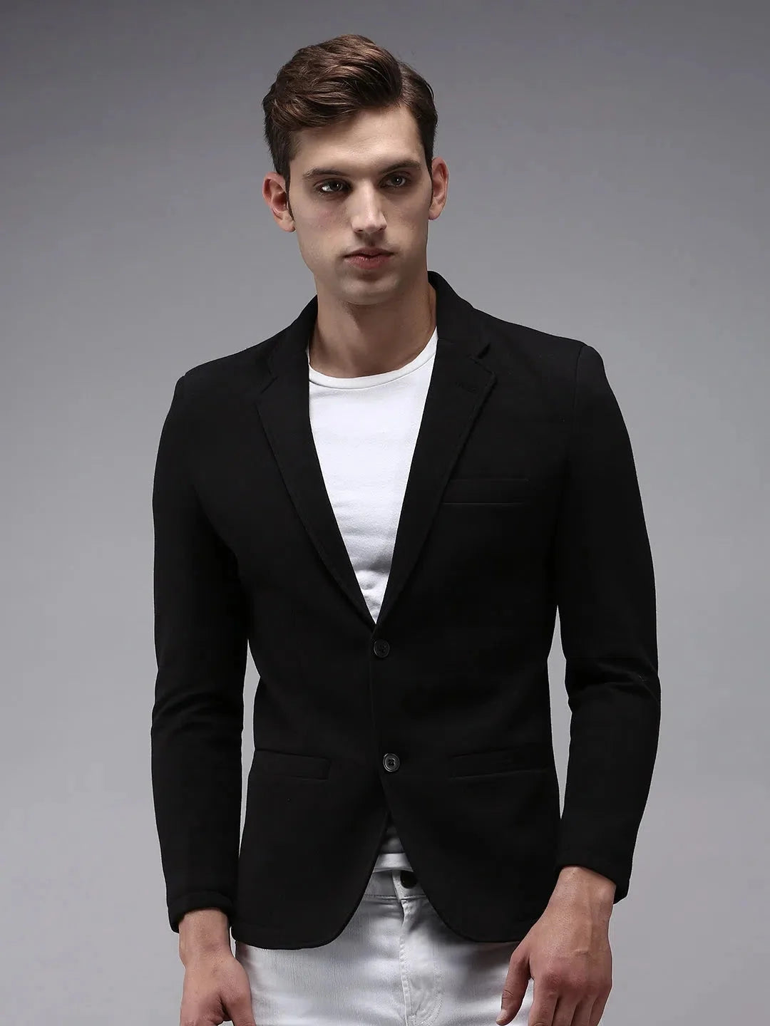 Men's Black Nehru Jacket: Solid Cotton, Indian Ethnic Wear