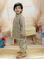 Dhoti Kurta Set for Boys - Green | BR24DK64GRA