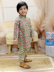 Dhoti Kurta Set for Boys - Green | BR24DK64GRA