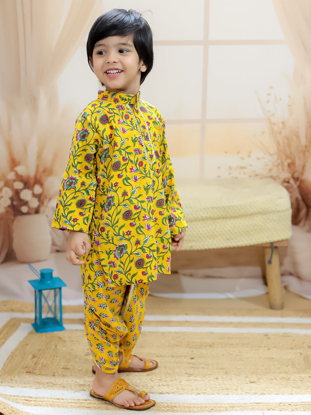 Dhoti Kurta Set for Boys - Yellow | BR24DK66YWA | DesiQlo