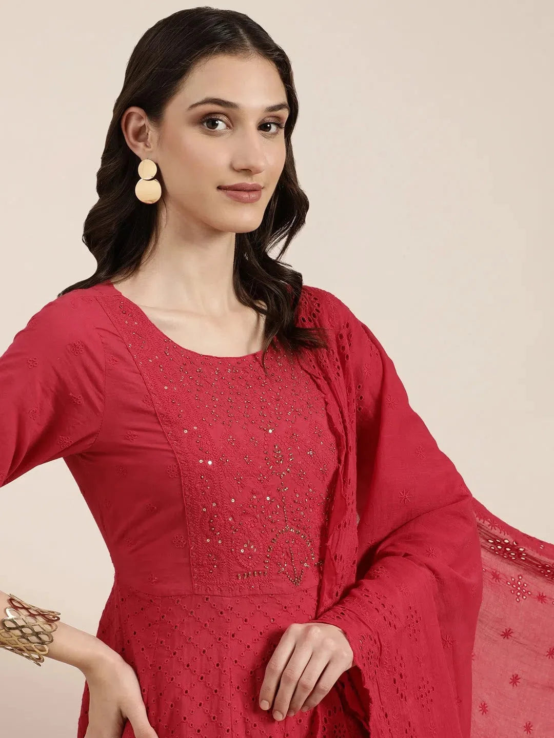 Fuchsia Solid Cotton Kurta Sets | Women's Indian Kurta Sets