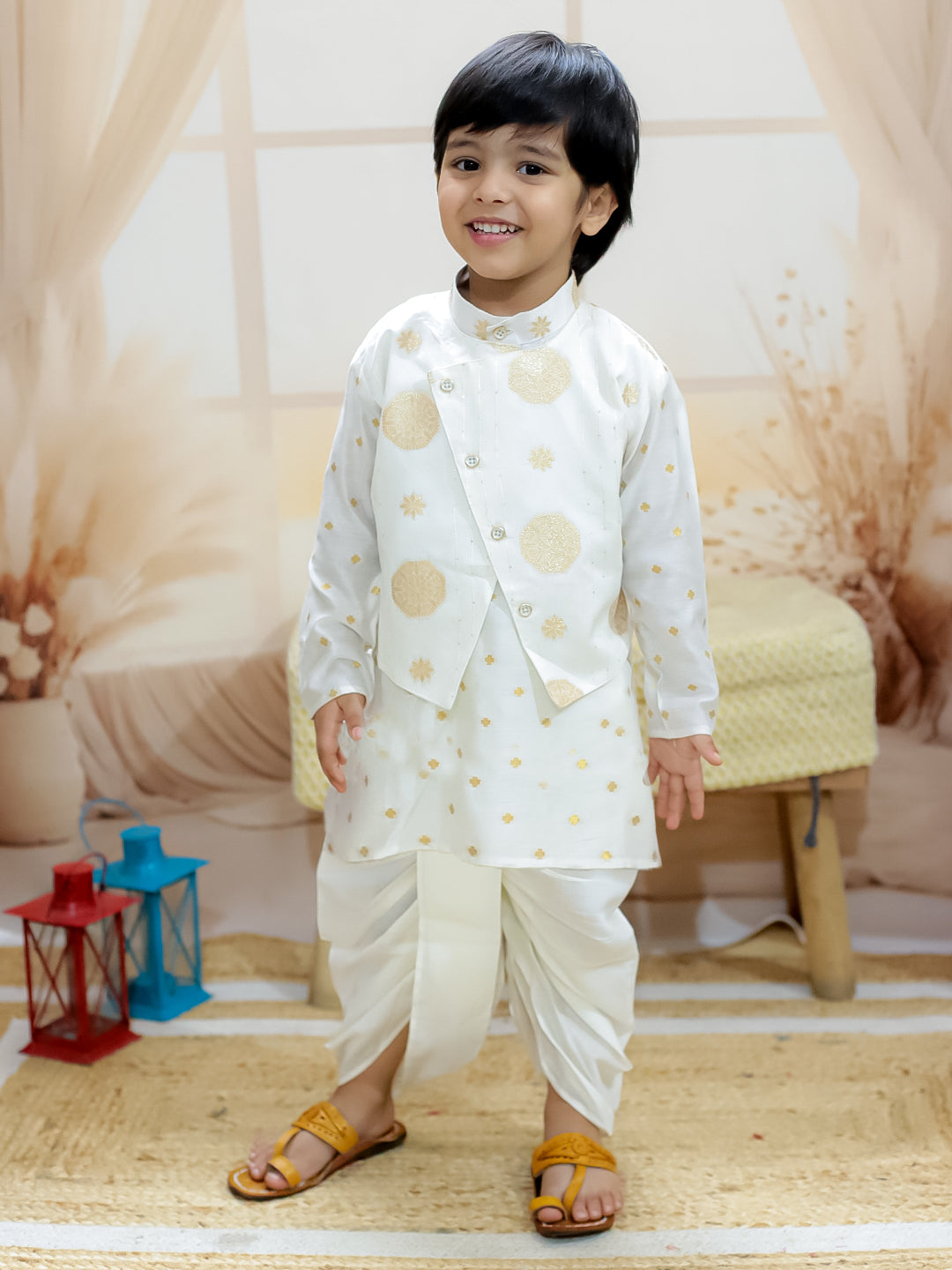 Dhoti Kurta Set for Boys - White | BR24DK65WHA | DesiQlo
