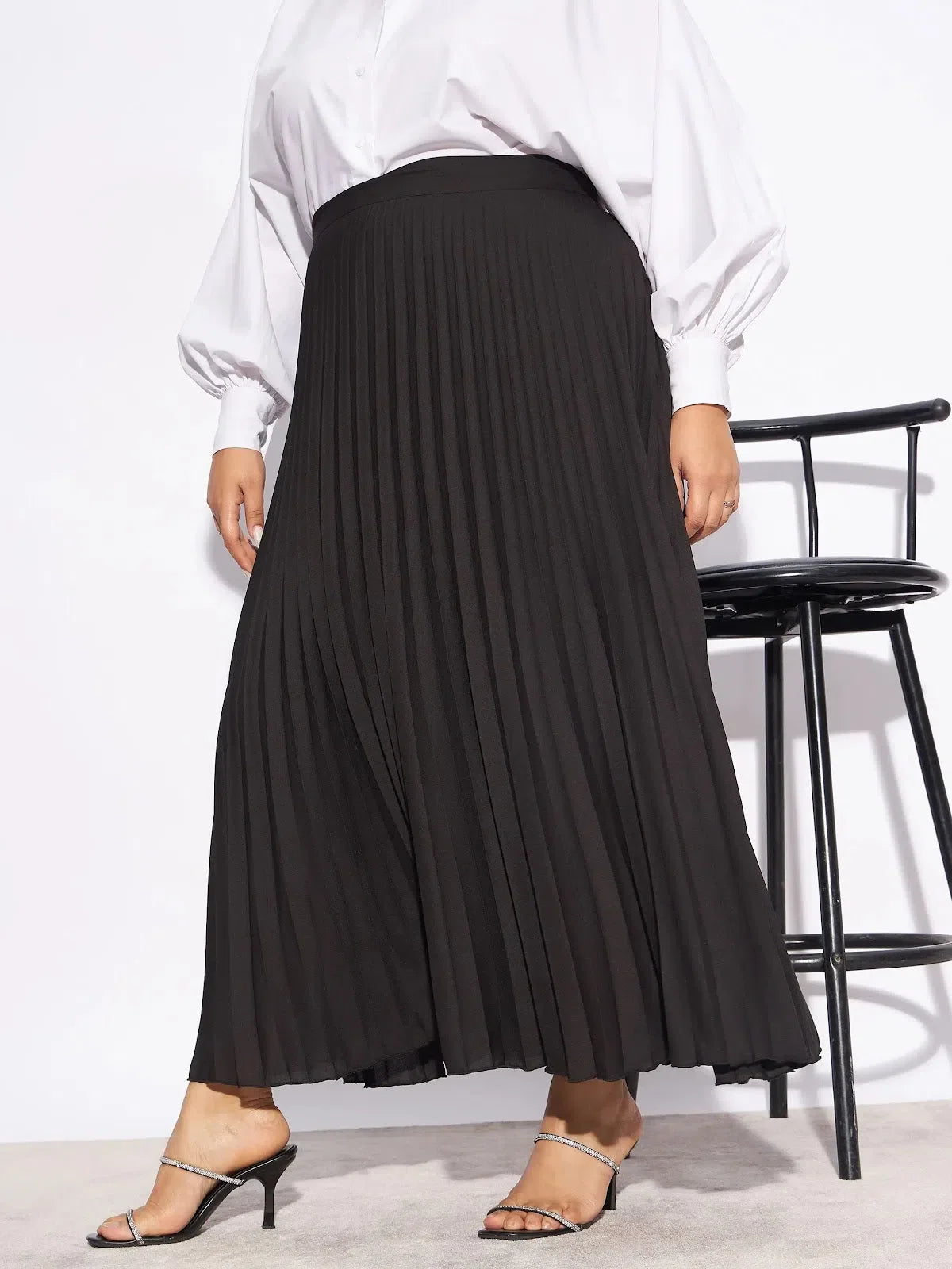 Women's Black Pleated Skirt | Stylish Western Wear