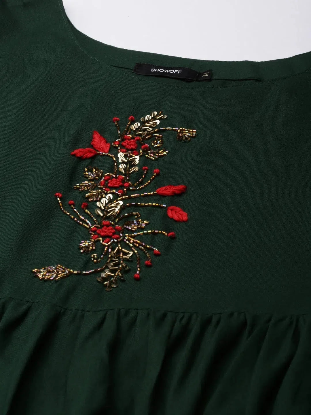 Green Solid Anarkali Kurta for Women | Cotton Anarkali Kurti