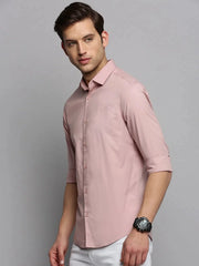 Men Pink Solid Casual Shirt-SUPREMEPLAIN-1950-Pink