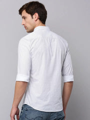 Men White Printed Casual Shirt-TKTPRINT-106-White