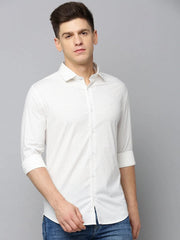 Men White Printed Casual Shirt-FLIORIONIEPRINT-3509-Offwhite