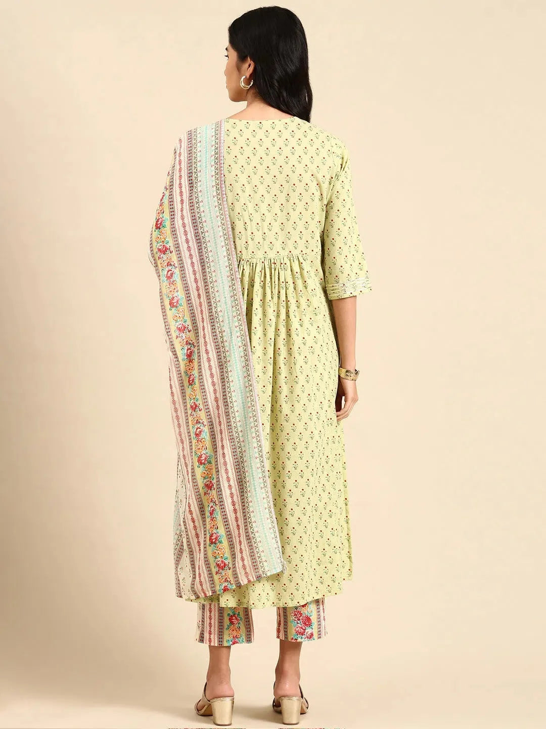 Green Floral Kurta Set | Women's Cotton Designer Kurta Sets
