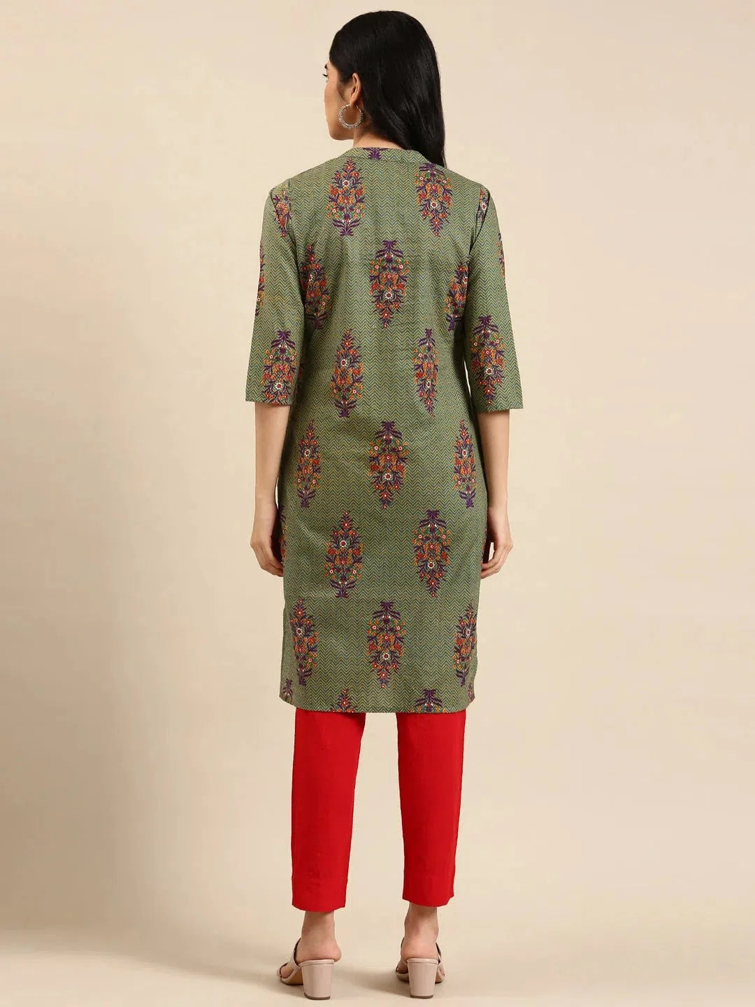 Multicolour Printed Kurta | Women's Cotton Indian Kurtis Online