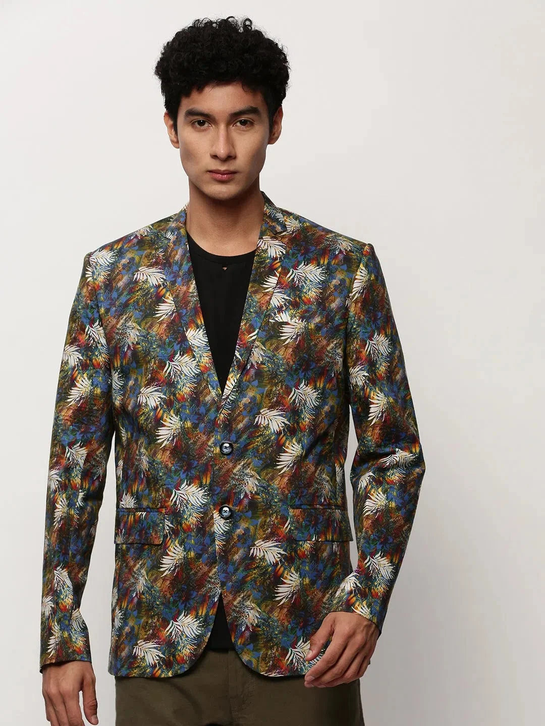 Multi-Print Cotton Blazer - Stylish Nehru Jacket for Weddings?