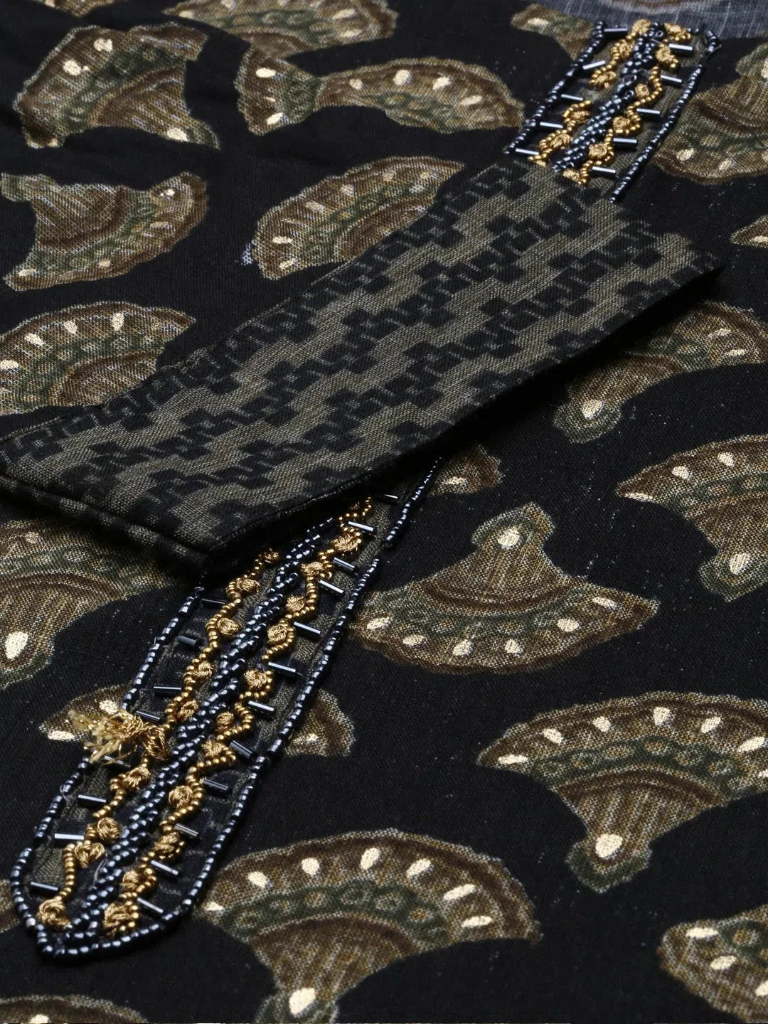 Black Printed Kurta Set | Women's Cotton Indian Kurta Sets - Style 1