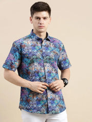Men Multi Graphics Casual Shirt-GALAXY-1668-Multi