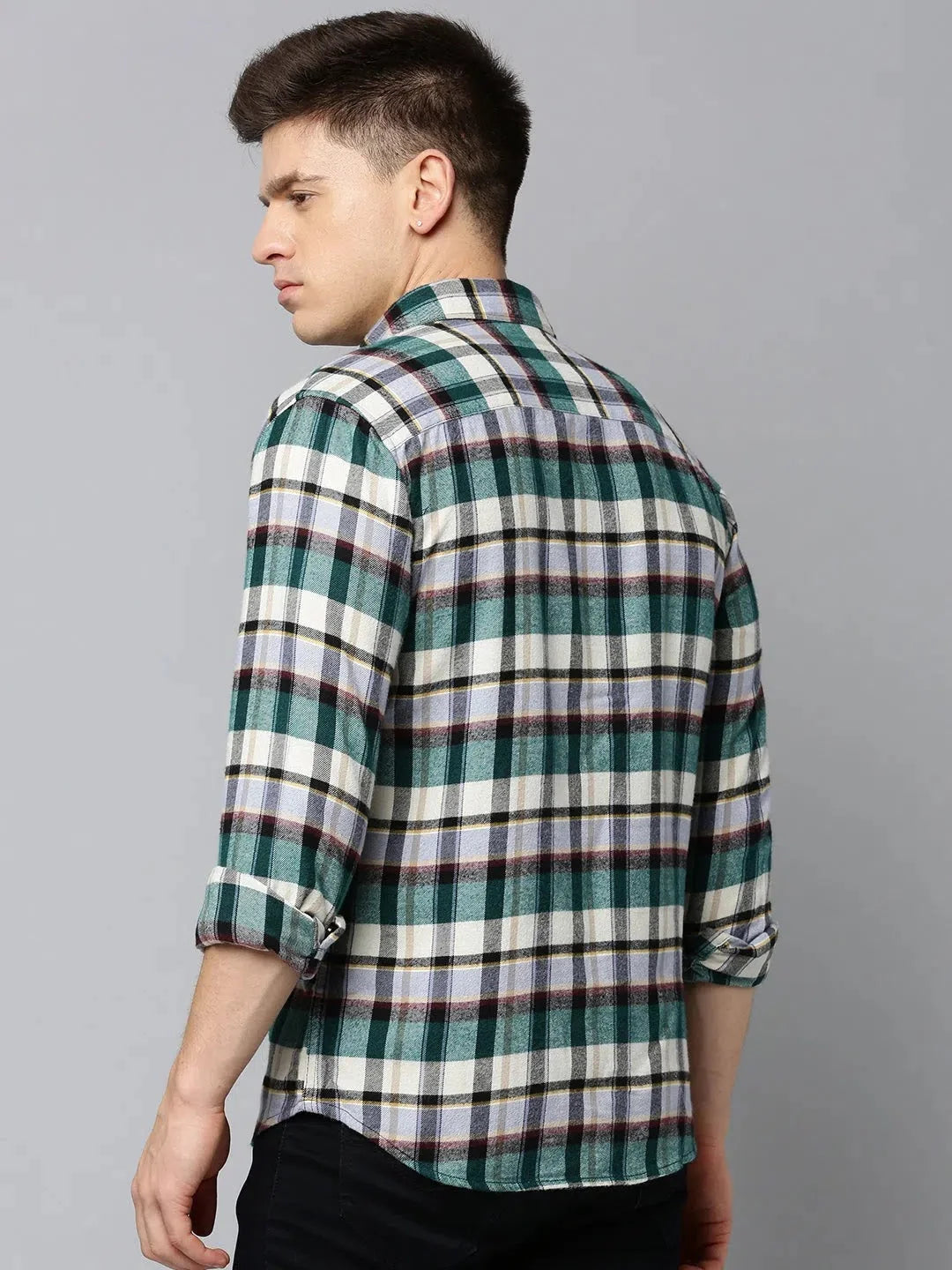 Festive Multi Checked Mens Shirt - Cotton Casual Shirt | DesiQlo