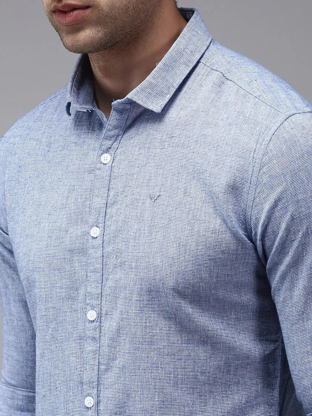 Men's Blue Solid Shirt - Premium Cotton Formal Shirts DesiQlo