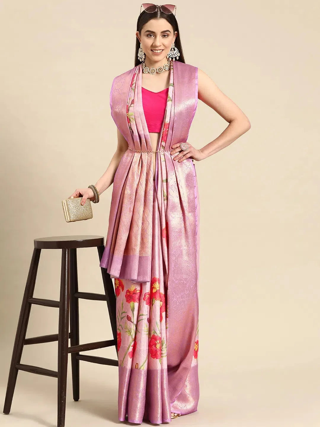 Vintage Floral Saree | Designer Sarees India