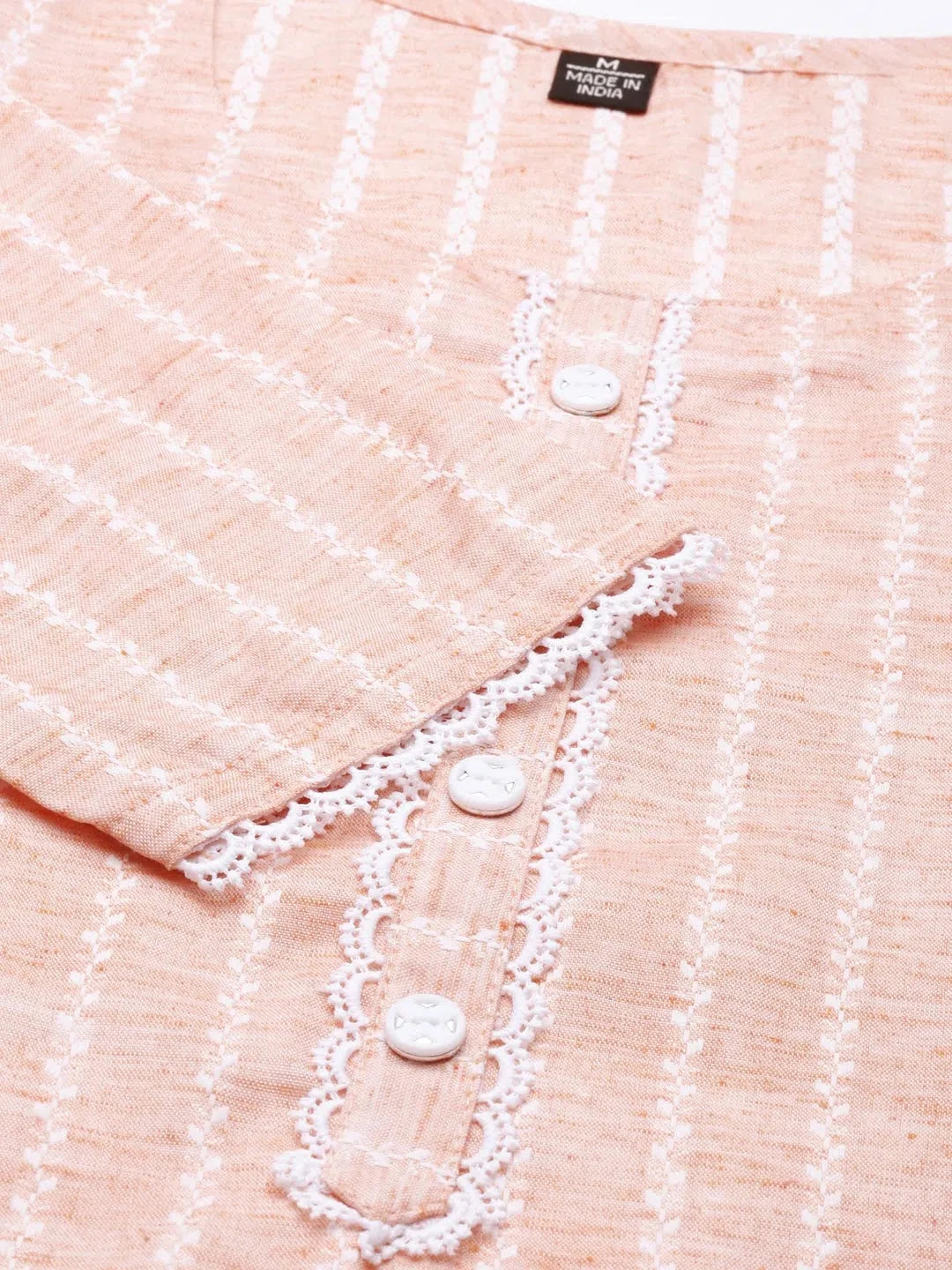 Solid Peach Indian Kurta | Women's Straight Cotton Kurtas