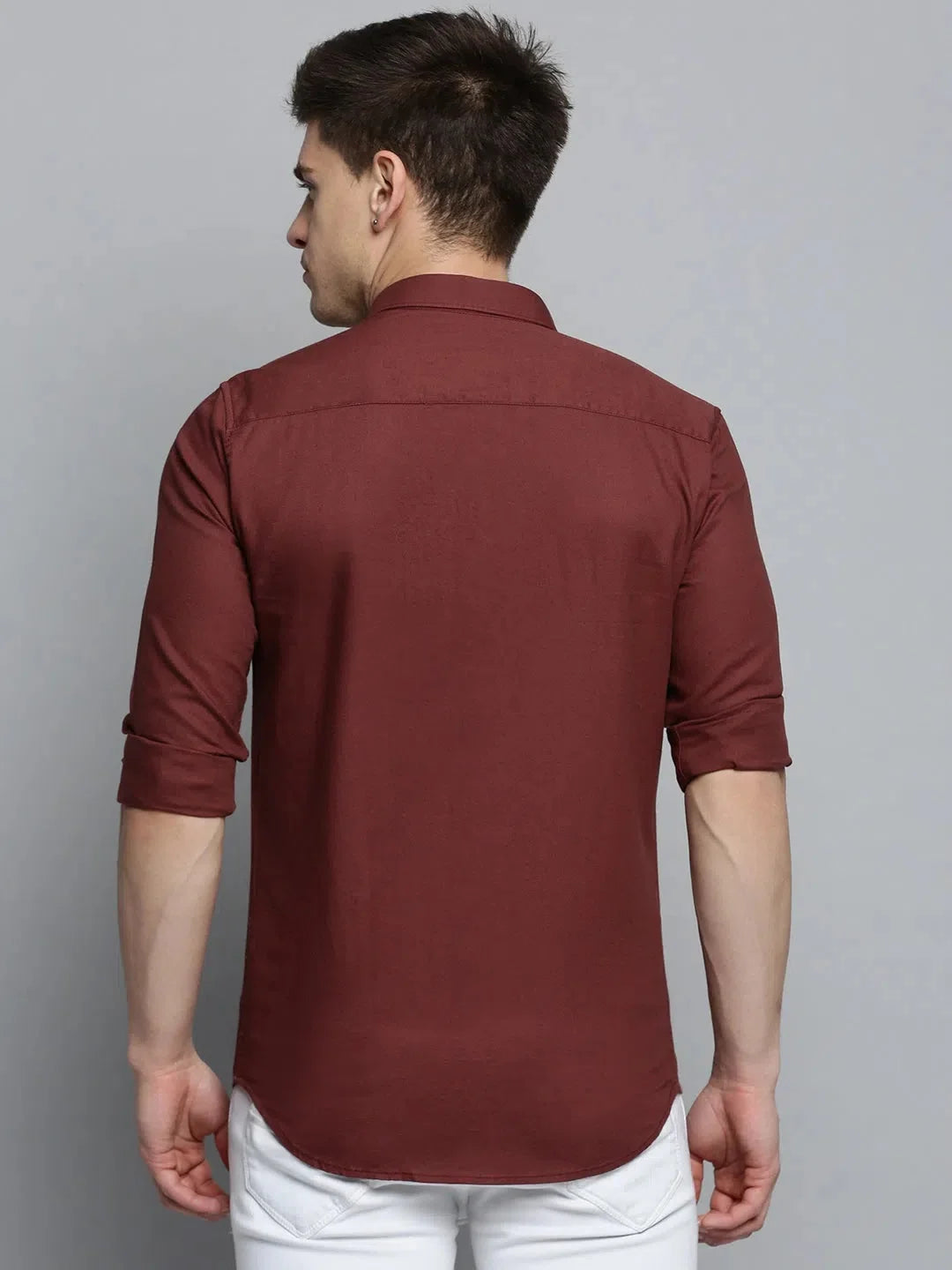 Orange Cotton Mens Shirt - Solid Casual Shirt | DesiQlo