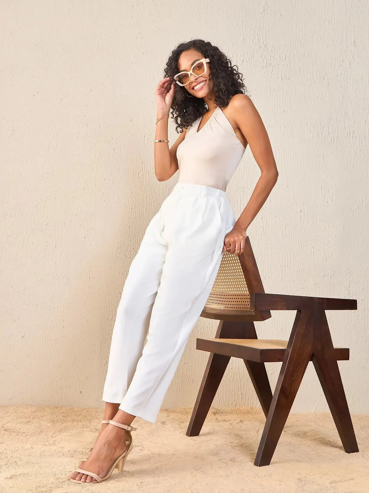 Women's White Tapered Pants - Stylish Western Wear Outfits
