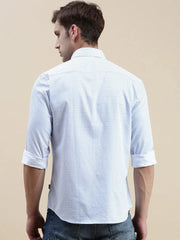 Men White Geometrical Casual Shirt-STANLEY-9258-White