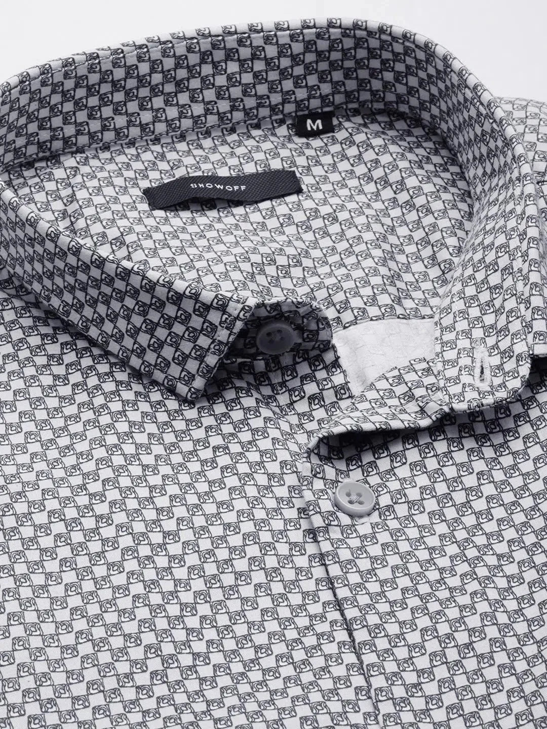 Cream Printed Mens Shirt - Stylish Cotton Casual Shirt