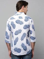 Men White Printed Casual Shirt-DIXIFPRINT-4805-White