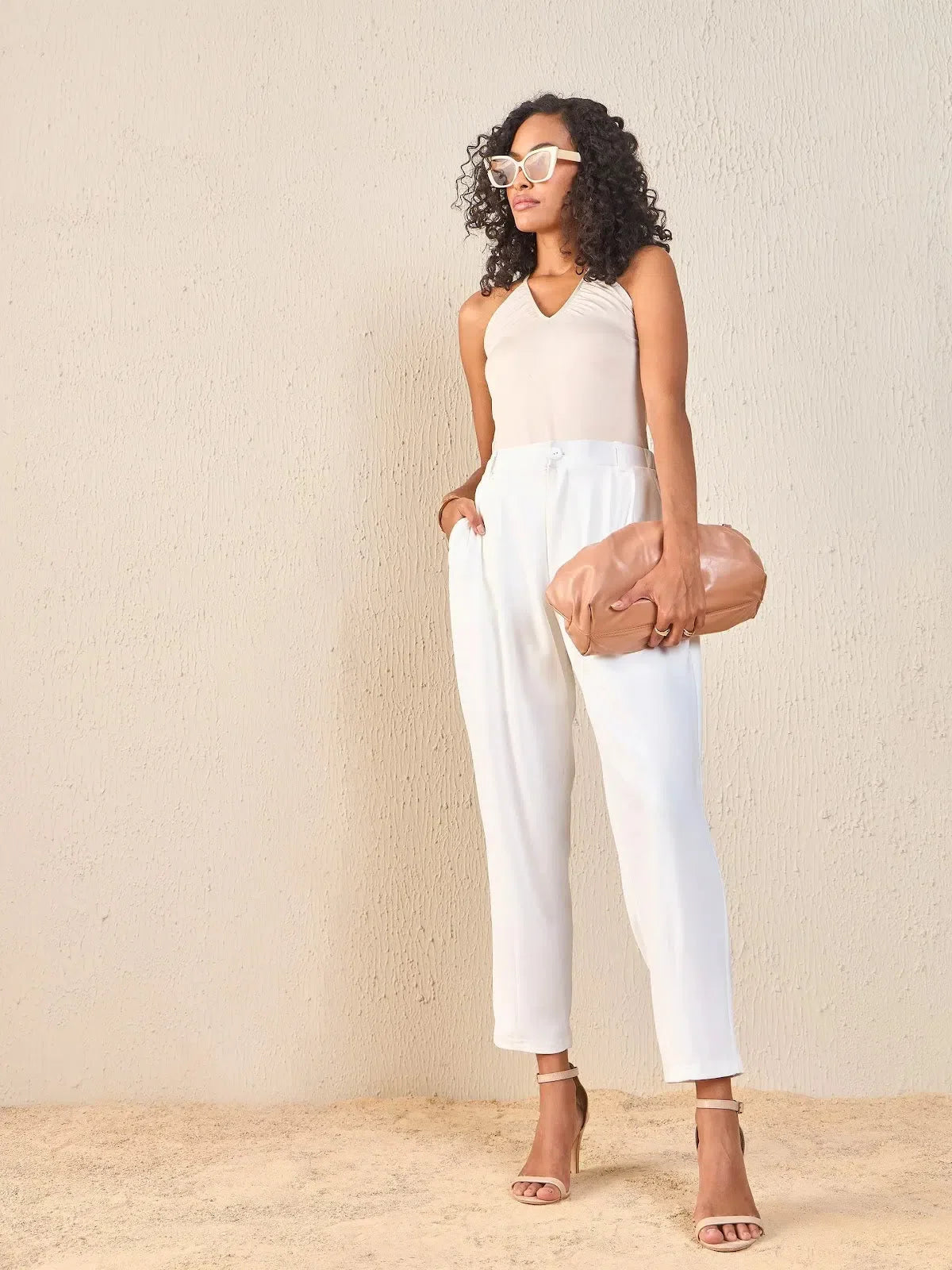 Women's White Tapered Pants - Stylish Western Wear Outfits