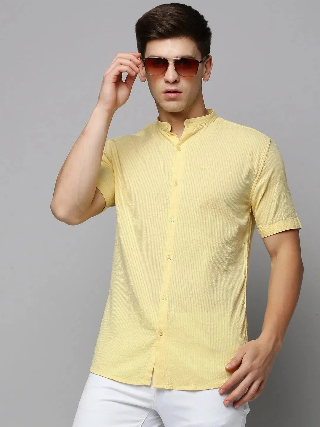 Yellow Solid Mens Shirt | Casual & Comfortable Cotton Shirts