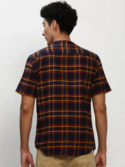 Men Navy Checked Casual Casual Shirts-RORACHECKS-91-Navyblue