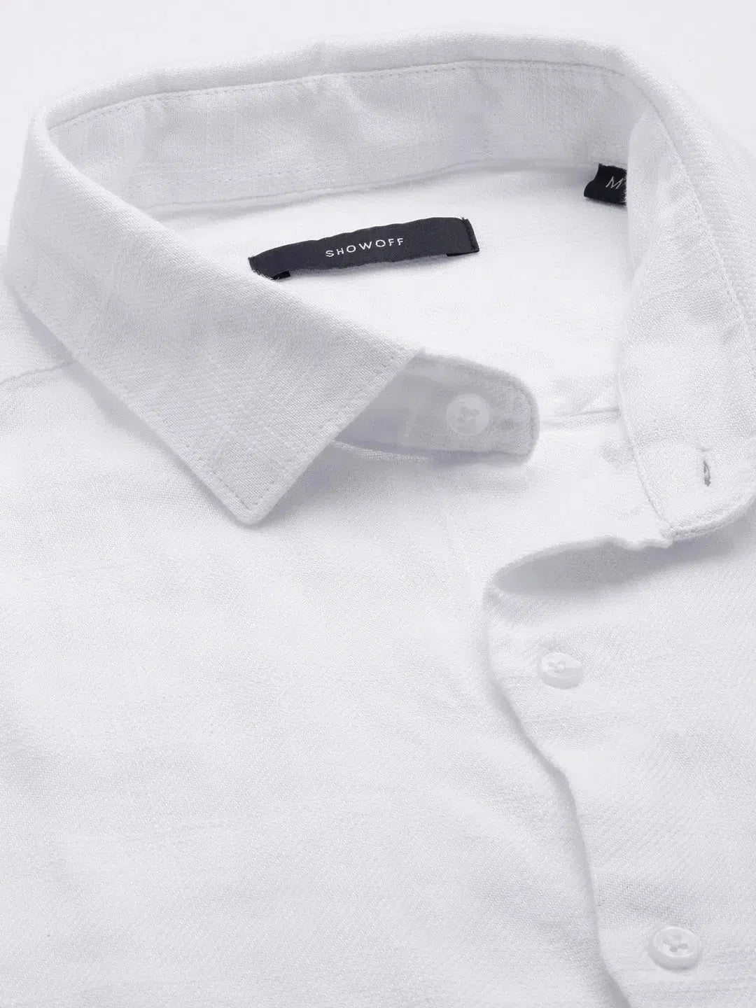 White Solid Mens Shirt - DesiQlo Cotton Casual Shirt